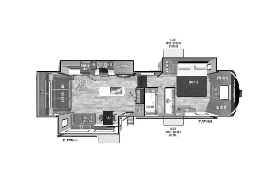 2022 Cardinal Luxury 380RLX Fifth Wheel at Boland RV STOCK# TP9299 Floor plan Layout Photo
