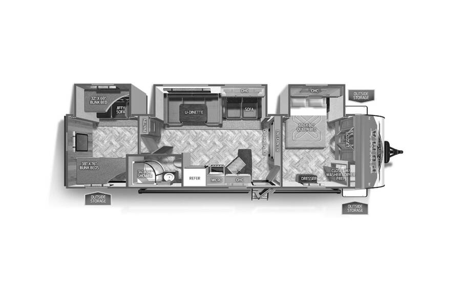 2023 Palomino Puma 32RBFQ Travel Trailer at Boland RV STOCK# TP9384 Floor plan Layout Photo