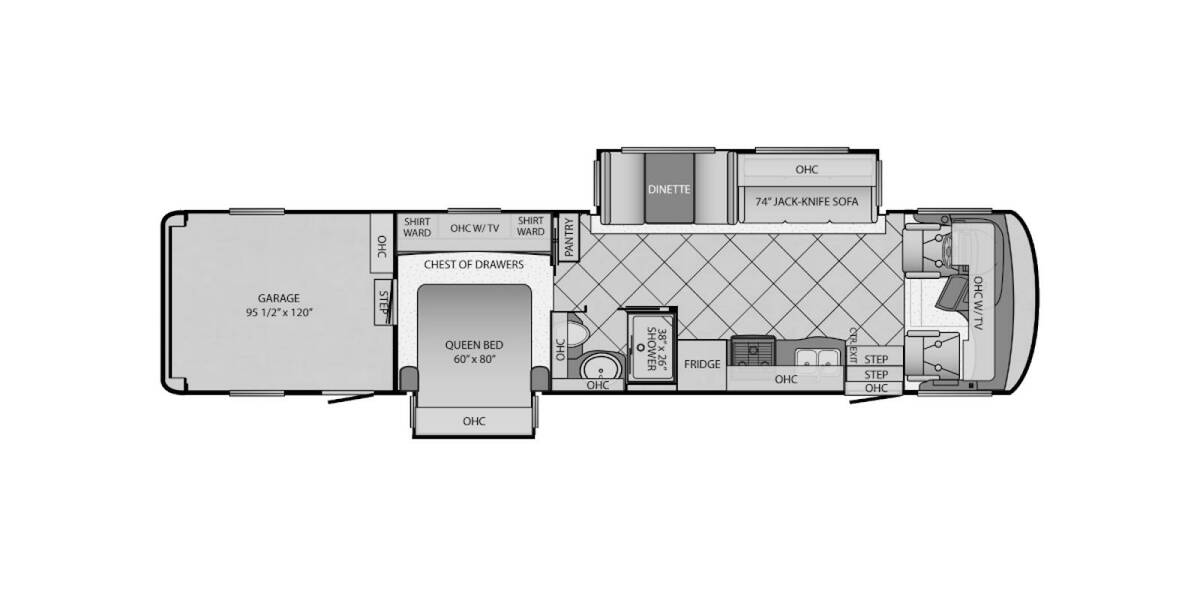 2014 Newmar Canyon Star Ford F-53 3920 Class A at Boland RV STOCK# TP9639 Floor plan Layout Photo