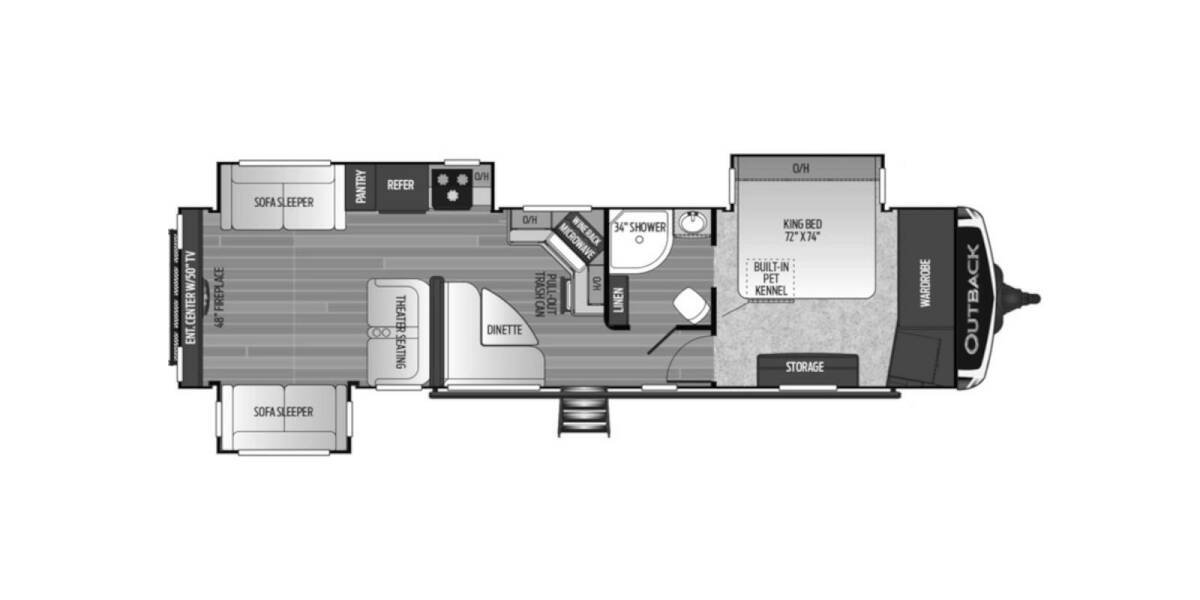 2020 Keystone Outback 341RD Travel Trailer at Boland RV STOCK# TP9293B Floor plan Layout Photo