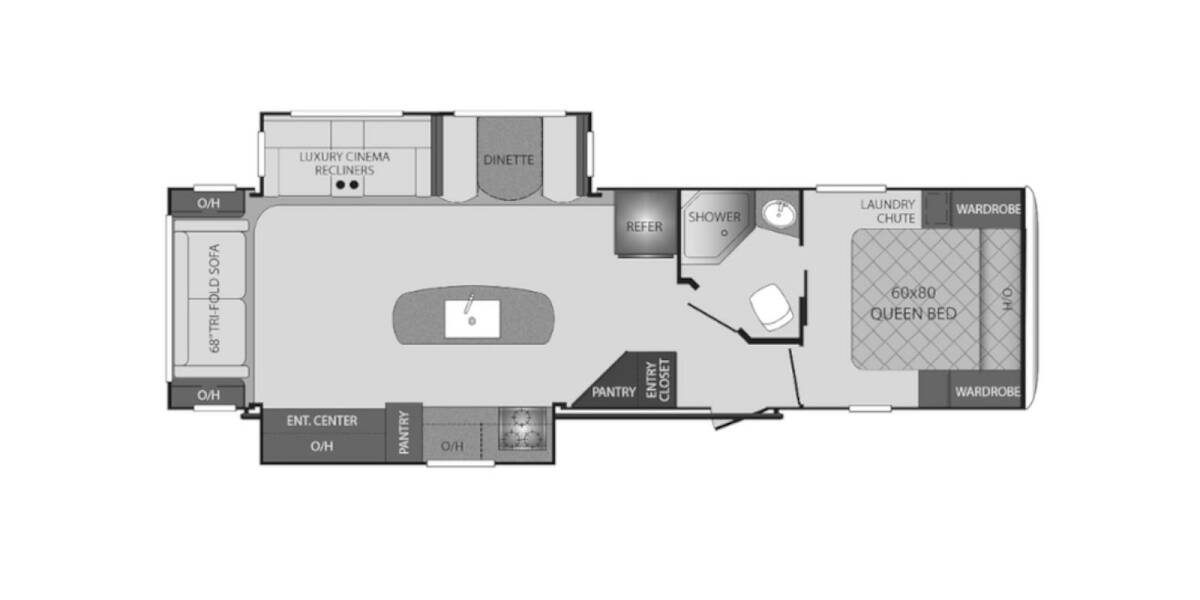 2020 Keystone Bullet Premier 30RIPR Travel Trailer at Boland RV STOCK# TP9602 Floor plan Layout Photo