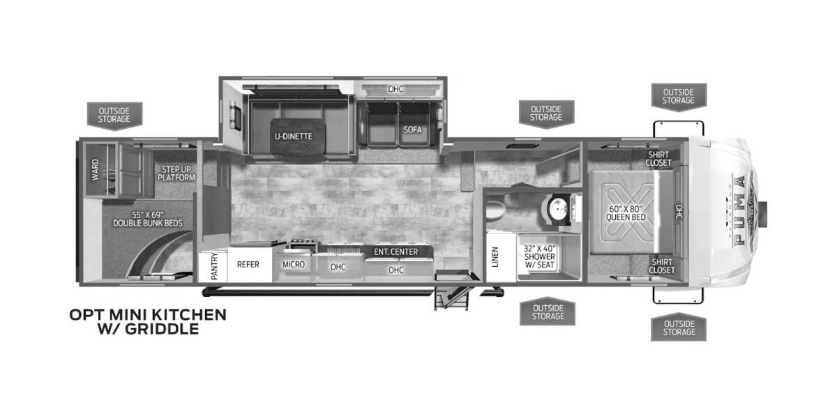 2024 Palomino Puma 299BHS Fifth Wheel at Boland RV STOCK# TT117 Floor plan Layout Photo